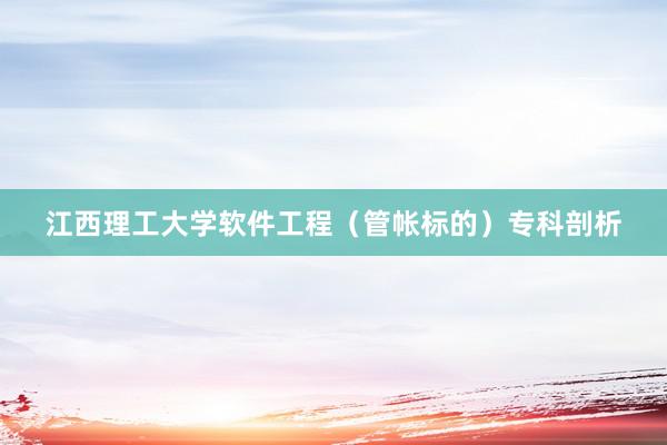 江西理工大学软件工程（管帐标的）专科剖析